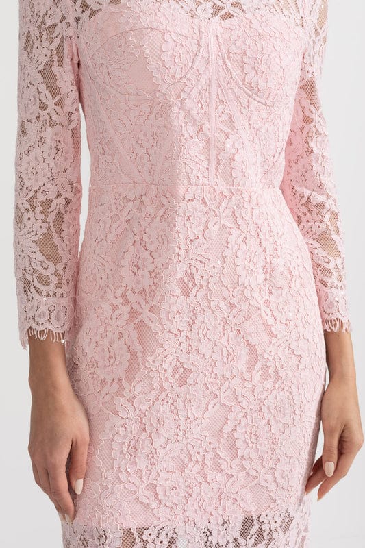 Amarisse | Elegant Lace Maxi Dress in Soft Pink