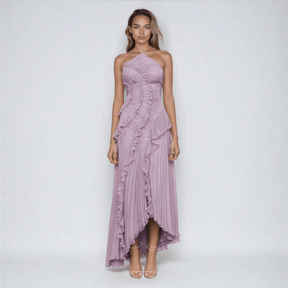 Elaria | Halter Maxi Dress in Soft Purple