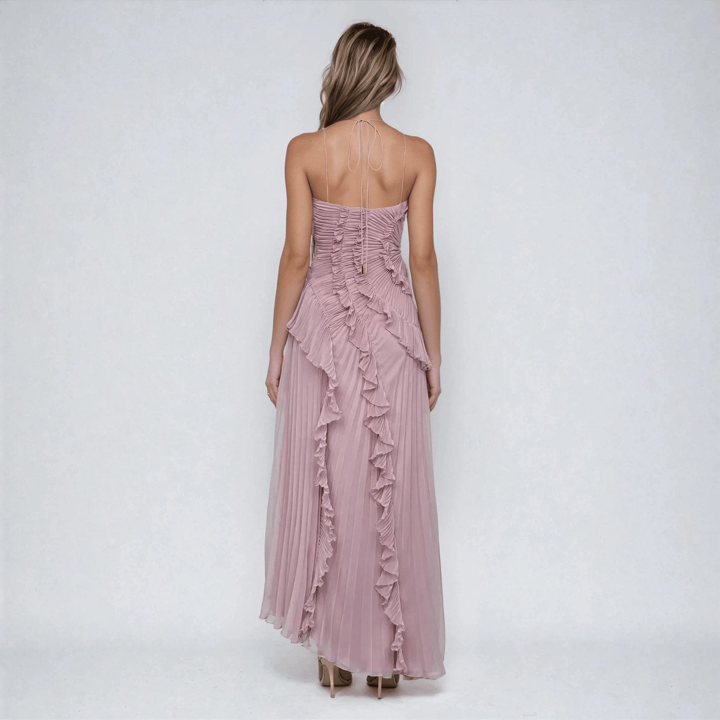 Elaria | Halter Maxi Dress in Soft Purple