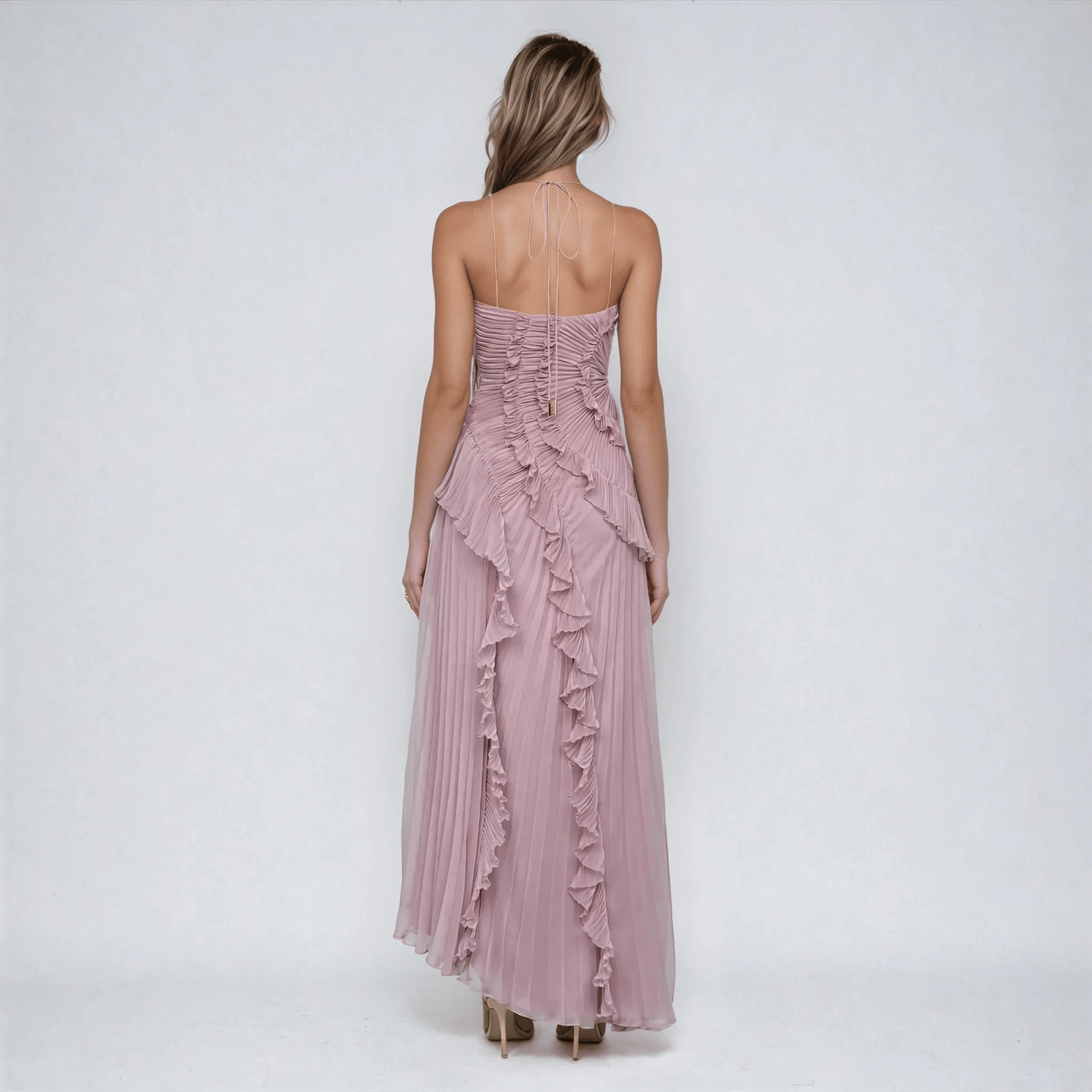 Elaria | Halter Maxi Dress in Soft Purple