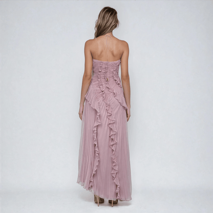 Elaria | Halter Maxi Dress in Soft Purple