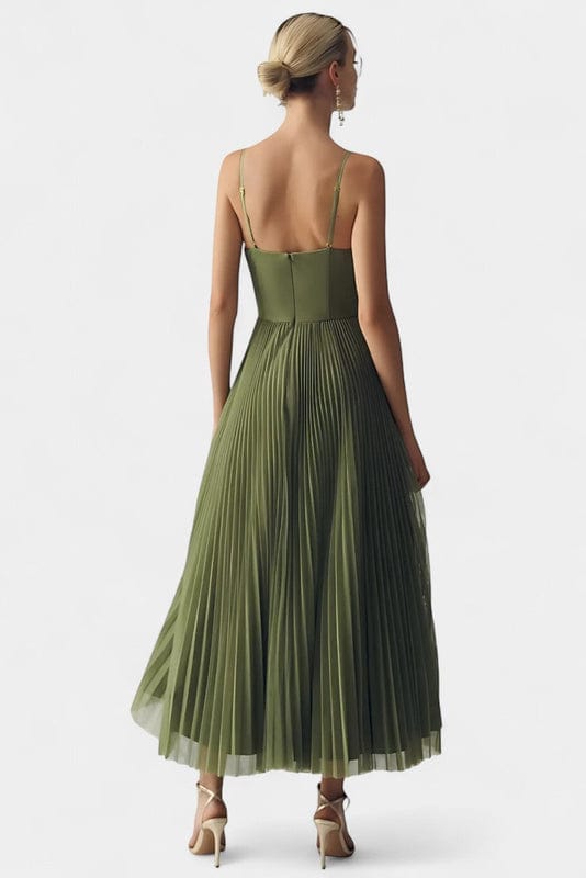 Liora | Women’s Off-Shoulder Green Maxi Dress