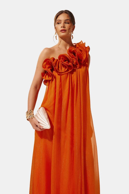 Solandra | One-Shoulder Floral Maxi Cocktail Dress