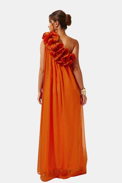 Solandra | One-Shoulder Floral Maxi Cocktail Dress