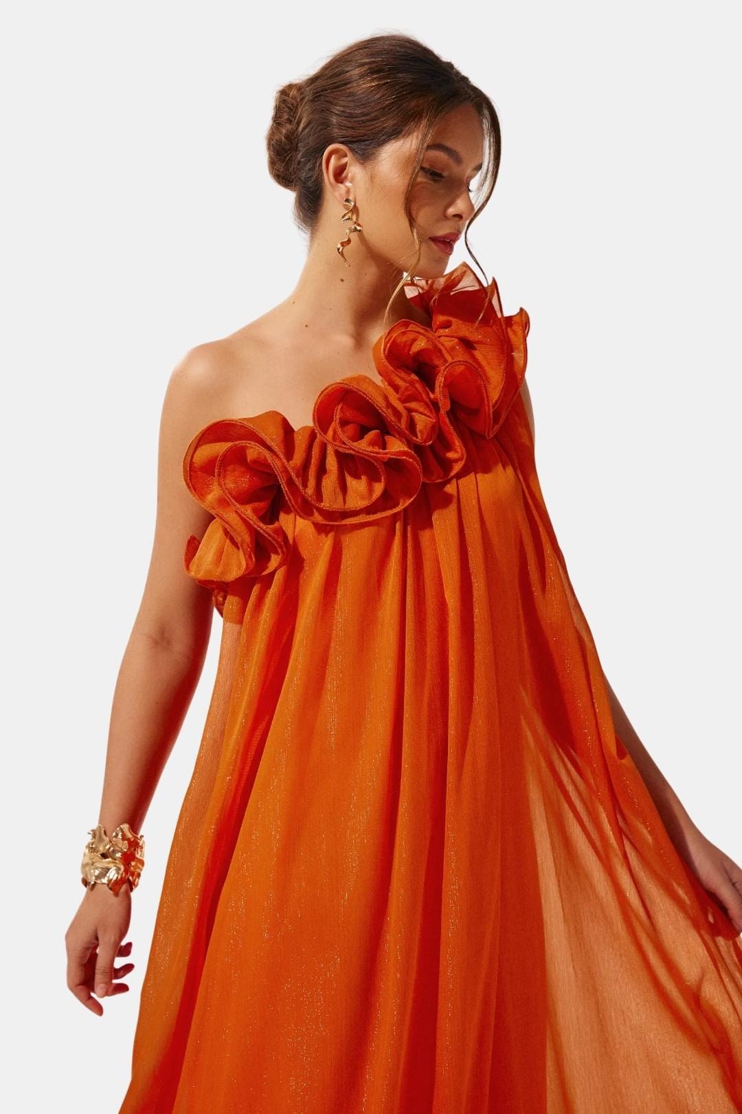 Solandra | One-Shoulder Floral Maxi Cocktail Dress