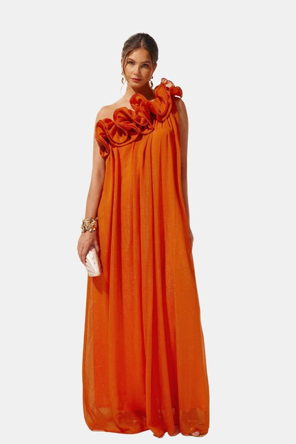 Solandra | One-Shoulder Floral Maxi Cocktail Dress